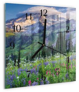 Skleněné hodiny na stěnu Luční hora zskc-30x30-00177834