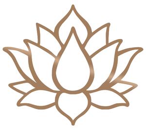 Wallexpert Dekorativní kovový nástěnný doplněk Lotus Flower 1 - Copper, Měděná