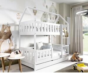 Patrová dětská postel ZUZIA | 80x190 cm 2x | s rošty | bílá | UNI PROVEDENÍ