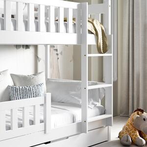 Patrová dětská postel ZUZIA | 80x190 cm 2x | s rošty | bílá | UNI PROVEDENÍ