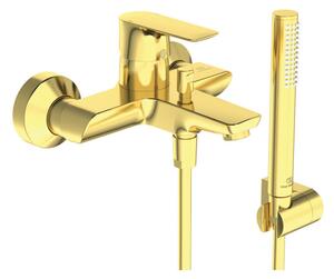 Ideal Standard Connect Air - Vanová baterie nástěnná se sprchovým setem, kartáčovaná zlatá A7056A2