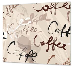Ochranná deska malovaný vzor Coffee - 52x60cm / S lepením na zeď