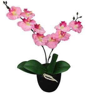 Umělá rostlina orchidej s květináčem - 30 cm | růžová