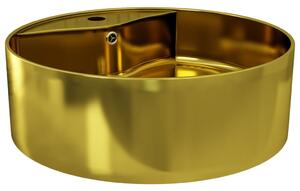 Umyvadlo s přepadem - keramika - zlaté | 46,5x15,5 cm