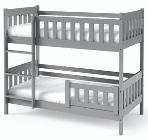 Patrová dětská postel LILA | 80x190 cm 2x | s rošty | šedá | UNI PROVEDENÍ