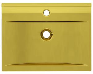 Umyvadlo s přepadem - keramické - zlaté | 60x46x16 cm