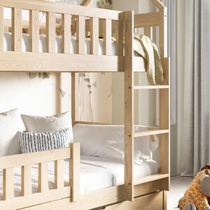 Patrová dětská postel ZUZIA | 80x160 cm 2x | s rošty | přírodní | UNI PROVEDENÍ