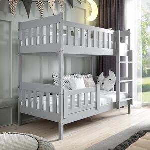 Patrová dětská postel LILA | 80x160 cm 2x | s rošty | šedá | UNI PROVEDENÍ