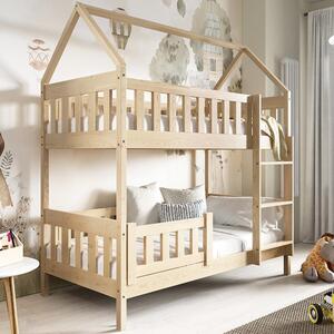 Patrová dětská postel ZUZIA | 80x190 cm 2x | s rošty | přírodní | UNI PROVEDENÍ