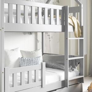 Patrová dětská postel ZUZIA | 80x160 cm 2x | s rošty | šedá | UNI PROVEDENÍ