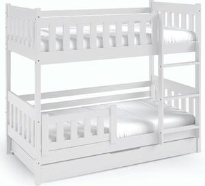 Patrová dětská postel LILA | 80x190 cm 2x | s rošty | bílá | UNI PROVEDENÍ