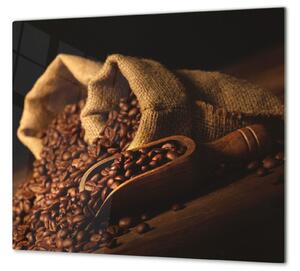 Ochranná deska zrna kávy v jutovém pytli - 40x40cm / Bez lepení na zeď