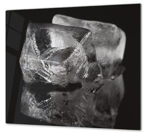 Ochranná deska ledové kostky na černém - 40x60cm / S lepením na zeď