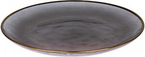 Skleněný talíř Grey Golden Edge 27 cm