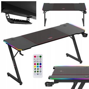 Počítačový herní stůl Huzaro Hero 4.8 RGB LED 160 cm + PODLOŽKA