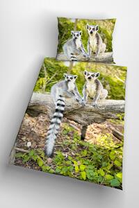 Glamonde 3D povlečení Lemur se zipem 140×200 cm