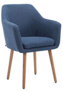 Jídelní / konferenční židle Samson látkový potah, přírodní podnož, modrá