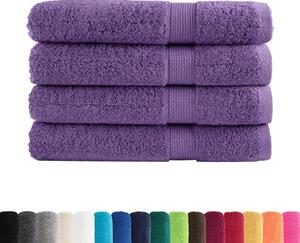 Premium ručníky SOLUND 4 ks fialové 80 x 200 cm 600 g/m²