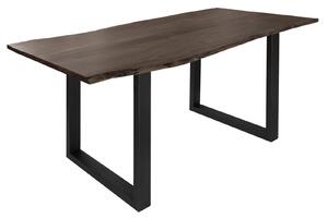 METALL Jídelní stůl s antracitovými nohama (matná) 120x90, akácie, šedá
