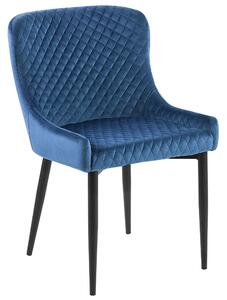 Umělý samet Jídelní židle Sada 2 ks Námořnická modrá SOLANO