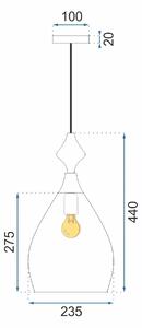 Toolight - Závěsná stropní lampa Dent - oranžová - APP432-1CP