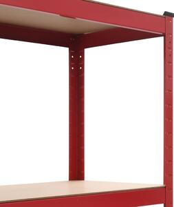 Skladové regály 2 ks - červené | 80x40x160 cm