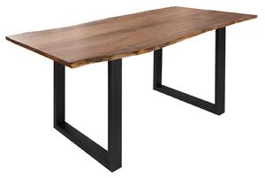METALL Jídelní stůl s antracitovými nohama (matné) 120x90, akácie, hnědá