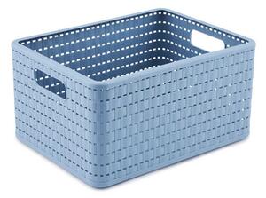 Rotho XL - Ratanový košík, úložný box, rovný, modrý COUNTRY, 18l
