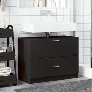 Skříňka pod umyvadlo černá 78 x 37 x 59 cm kompozitní dřevo