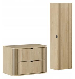 Sada skříňky pod umyvadlo s deskou 80 cm a vysokým sloupkem Ovalia Cremona