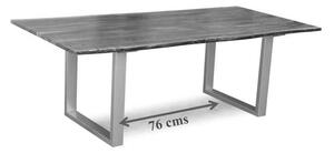 METALL Jídelní stůl s antracitovými nohama (lesklé) 160x90, akácie, přírodní