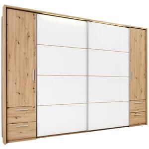 KOMBINOVANÁ SKŘÍŇ, bílá, barvy dubu, 312/226/58 cm Xora - Šatní skříně