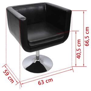 Barové židle 2 ks - umělá kůže | černá