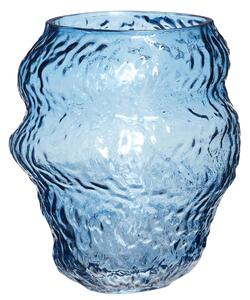 Skleněná váza Blue Asymmetric 18cm