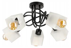 BERGE LED závěsná lampa LOFT - 5xE27 - CUBE WHITE
