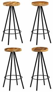 Barové židle 4 ks - masivní mangovníkové dřevo | 30x30x76 cm