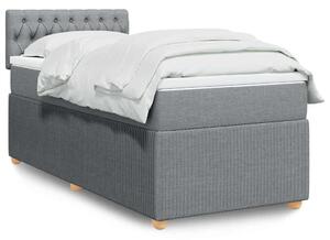 Box spring postel s matrací světle šedá 90x190 cm textil 3287318