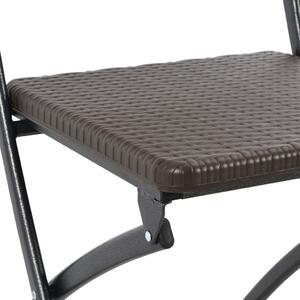 Skládací zahradní židle - 2 ks - HDPE a ocel | hnědé