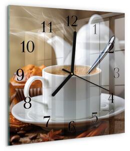Skleněné hodiny na stěnu Pohár zskc-30x30-00178526