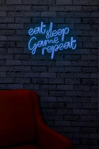 ASIR Nástěnná dekorace s led osvětlením EAT SLEEP modrá