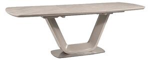 Rozkládací jídelní stůl MARVIN - 160x90, šedý mramor / šedý