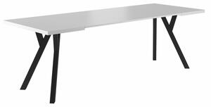 Rozkládací jídelní stůl TATE - 90x90, matný bílý / černý