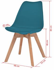Jídelní židle Akron - dřevěný masiv a umělá kůže - 2 ks | tyrkysové