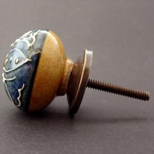 Keramická úchytka-Denim blue II Barva kovu: antik tmavá
