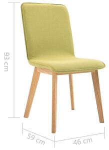Jídelní židle Bronte - 2 ks - textil | zelené