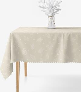 Goldea vánoční hranatý teflonový ubrus - zimní větvičky na latte 80 x 80 cm