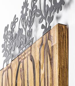 ASIR Kovová nástěnná dekorace VÁZY dřevo 65 cm