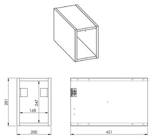 Elita Look Slim 20, modulová skříňka 20x45x28 cm PDW, černá matná, ELT-168115