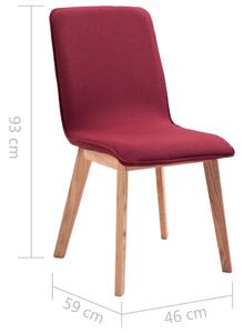 Jídelní židle Bronte - 6 ks - textil | červené