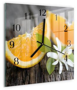 Skleněné hodiny na stěnu Citronová zskc-30x30-00183091